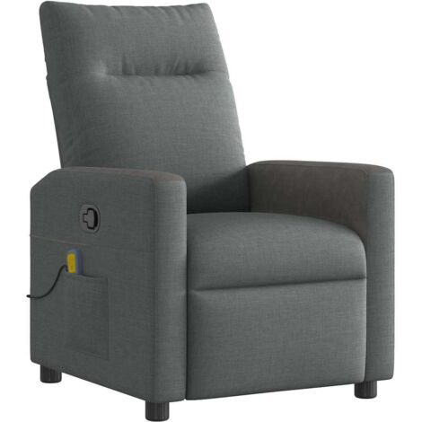 Massage Relaxsessel Dunkelgrau 69 x 86 x 100 cm Stoff vidaXL