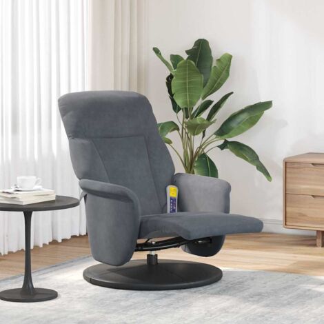 Massage Relaxsessel Dunkelgrau 91 x 71 x 105 cm Samt vidaXL