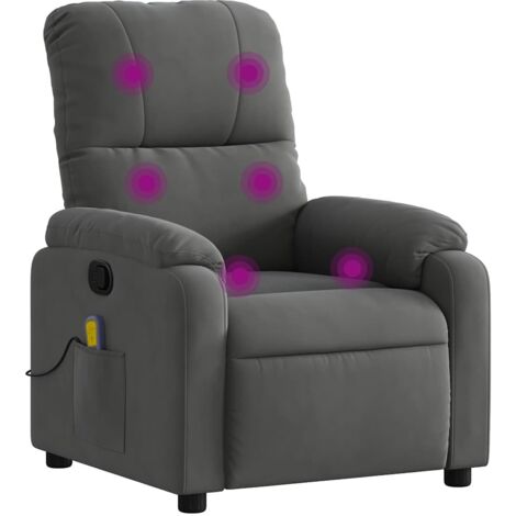 Massage-Relaxsessel, dunkelgrau, Mikrofaserstoff vidaXL