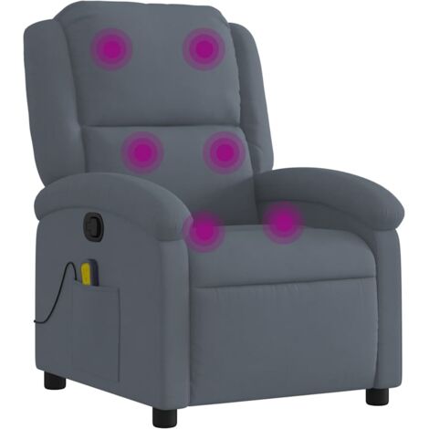 Massage-Relaxsessel, dunkelgrauer Samt vidaXL