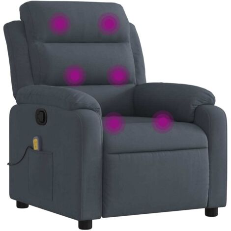 Massage-Relaxsessel, dunkelgrauer Samt vidaXL