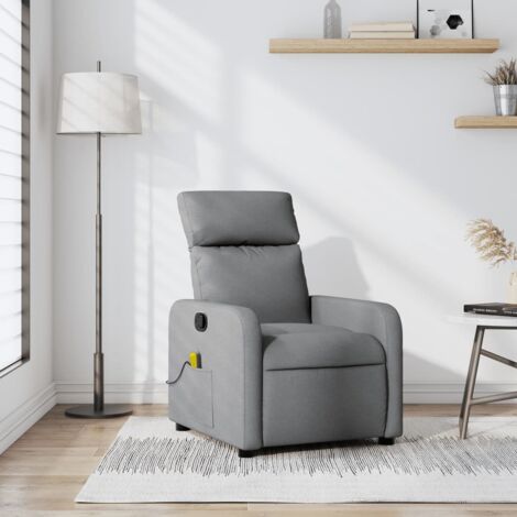 Massage-Relaxsessel Hellgrau Stoff vidaXL