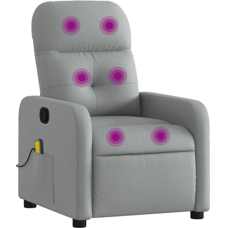 Massage-relaxsessel, Hellgrauer Stoff Vidaxl