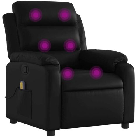 Massage-Relaxsessel, Kunstleder, Schwarz vidaXL