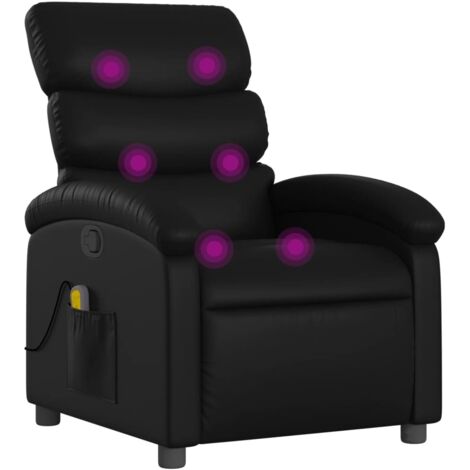 Massage-Relaxsessel, Kunstleder, Schwarz vidaXL