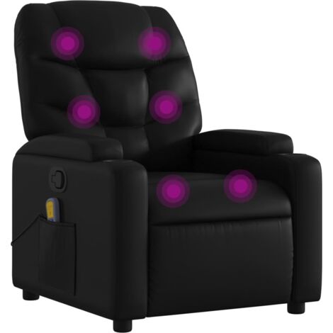 Massage-Relaxsessel, Kunstleder, Schwarz vidaXL