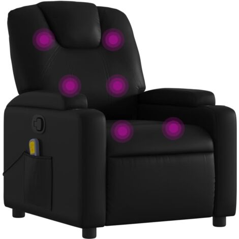 Massage-Relaxsessel, Kunstleder, Schwarz vidaXL