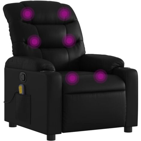 Massage-Relaxsessel, Kunstleder, Schwarz vidaXL