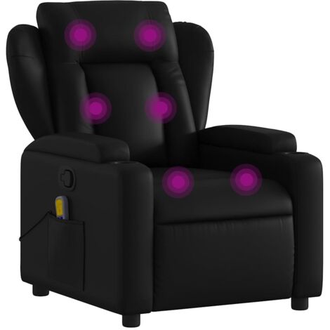 Massage-Relaxsessel, Kunstleder, Schwarz vidaXL