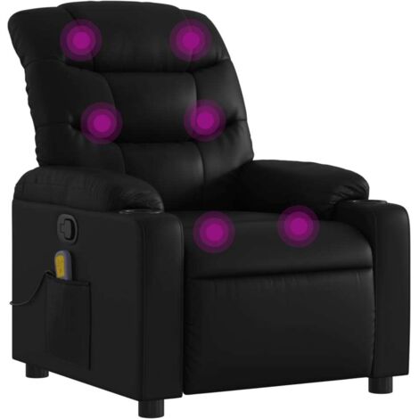 Massage-Relaxsessel, Kunstleder, Schwarz vidaXL