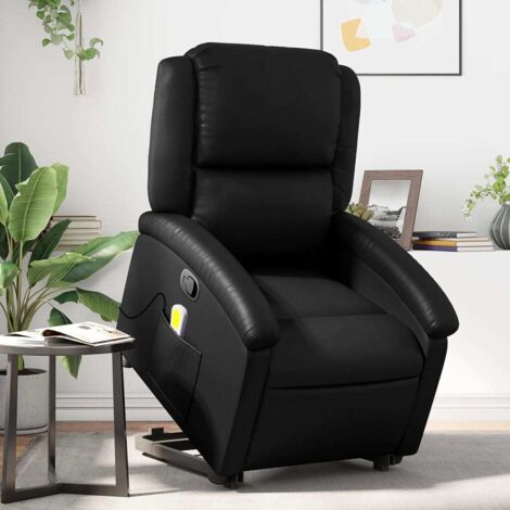 Massage-Relaxsessel Schwarz Kunstleder