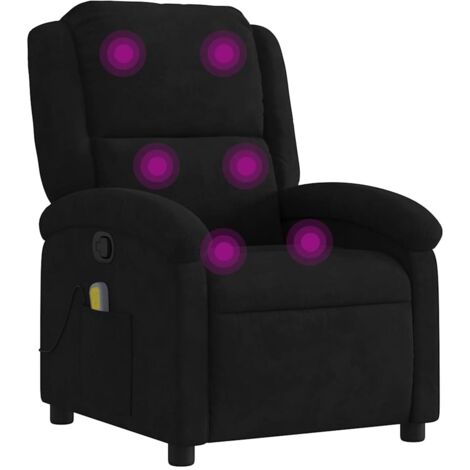 Massage-Relaxsessel, schwarzer Samt vidaXL