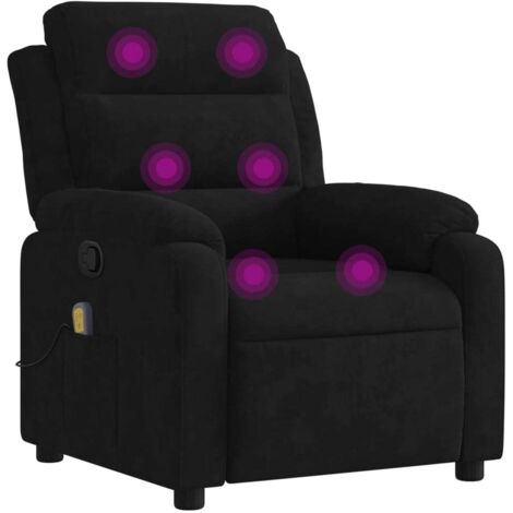 Massage-Relaxsessel, schwarzer Samt vidaXL