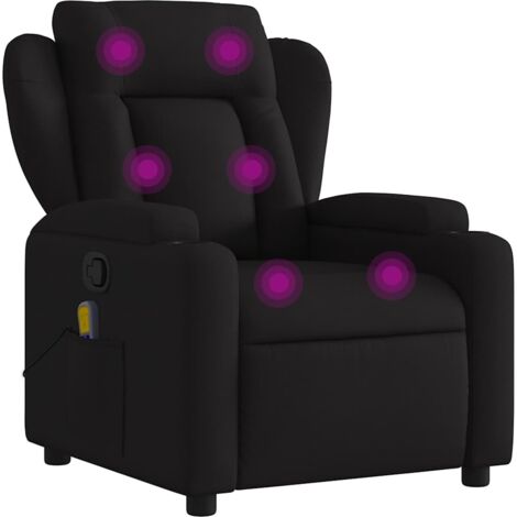 Massage-Relaxsessel, schwarzer Stoff vidaXL