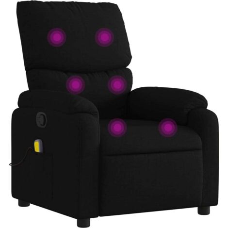 Massage-Relaxsessel, schwarzer Stoff vidaXL