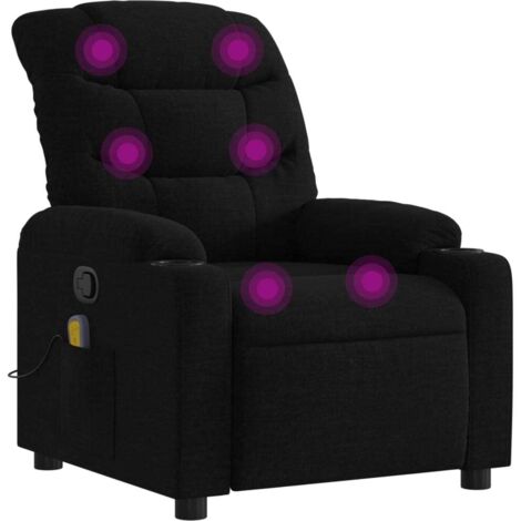 Massage-Relaxsessel, schwarzer Stoff vidaXL
