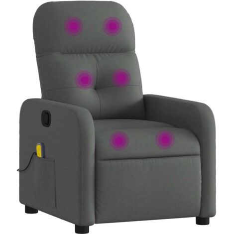 Massage-Relaxsessel, Stoff, Dunkelgrau vidaXL