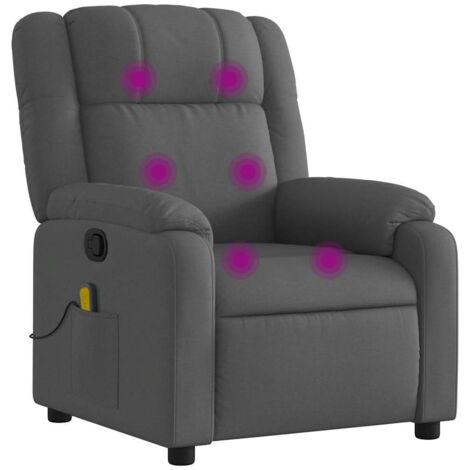 Massage-Relaxsessel, Stoff, Dunkelgrau vidaXL