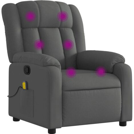 Massage-Relaxsessel, Stoff, Dunkelgrau vidaXL