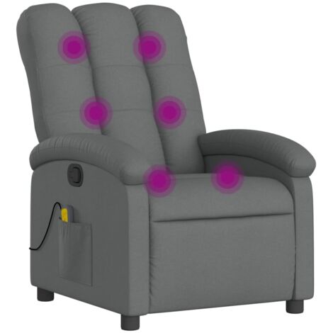 Massage-Relaxsessel, Stoff, Dunkelgrau vidaXL