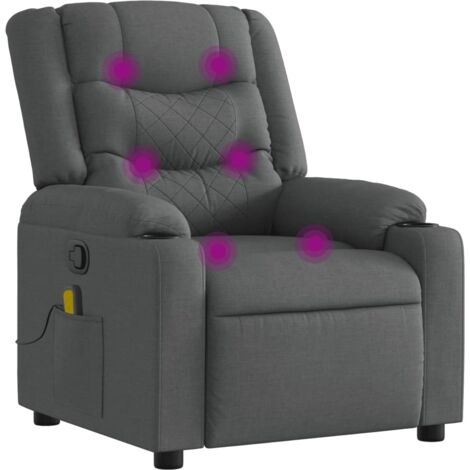 Massage-Relaxsessel, Stoff, Dunkelgrau vidaXL
