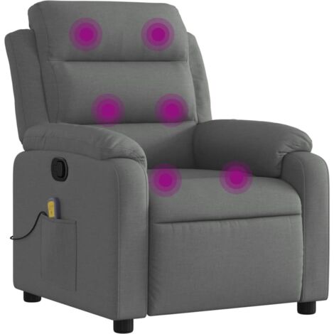 Massage-Relaxsessel, Stoff, Dunkelgrau vidaXL