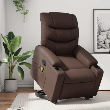 Massage-Sessel mit neigbarer Funktion Braun Kunstleder