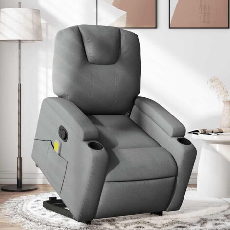 Massage-Sessel neigbar Dunkelgrau Stoff