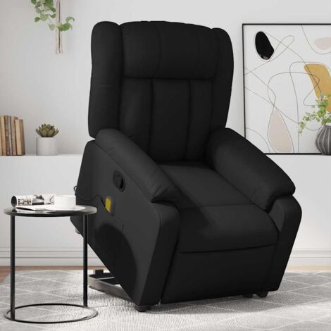 Massage Sessel Schwarz Kunstleder