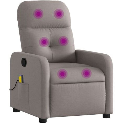 Massage-Sessel Taupe Stoff mit Neigefunktion