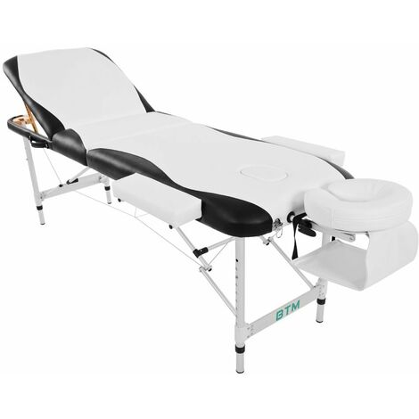 Massage Table Couch Bed Portable 3 Section Beauty Salon Tattoo Spa Reiki Folding Lightweight Aluminium with Carrying Bag