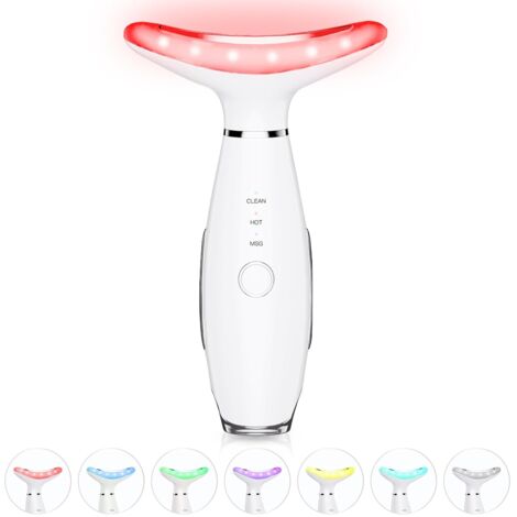 Massager Visage Et Cou - Appareil À Vibrations Avec Fonction Thermique Et Galvanique - Pour Soins Dermatologiques À Domicile - 1 Pièce