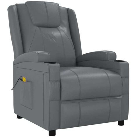 Massagesessel Anthrazit Kunstleder vidaXL