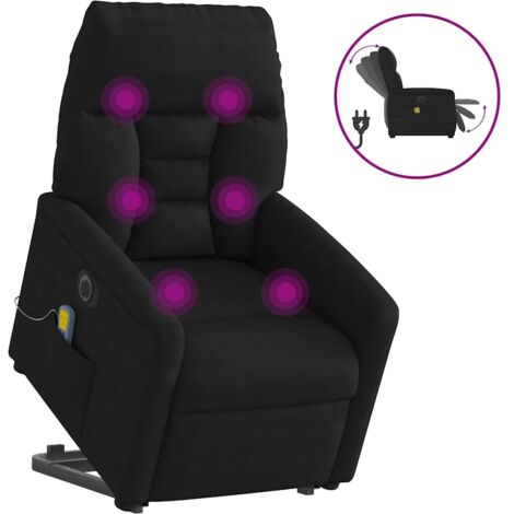 Massagesessel Aufstehhilfe Elektrisch Schwarz Mikrofasergewebe vidaXL