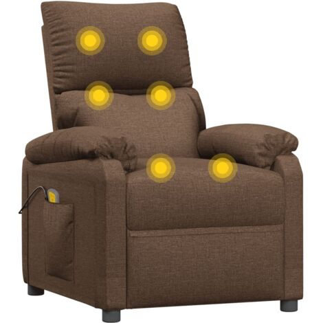 Massagesessel Braun Stoff vidaXL