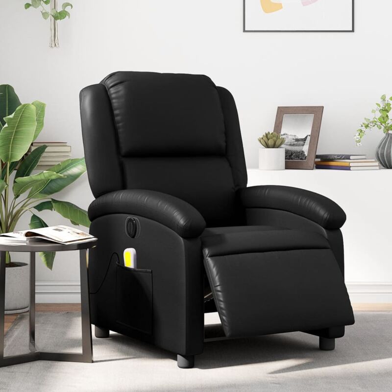 Massagesessel Elektrisch Schwarz Kunstleder - Vidaxl