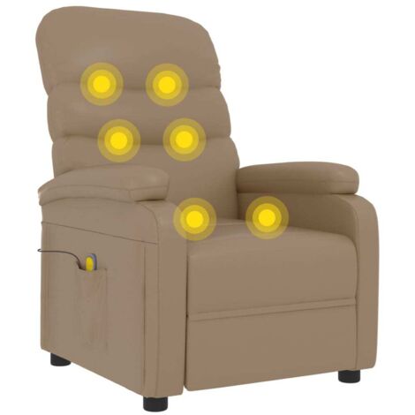 Massagesessel Cappuccino-Braun Kunstleder vidaXL