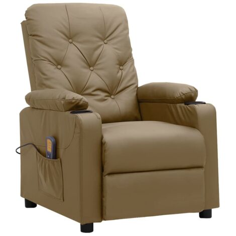 Massagesessel Cappuccino-Braun Kunstleder vidaXL
