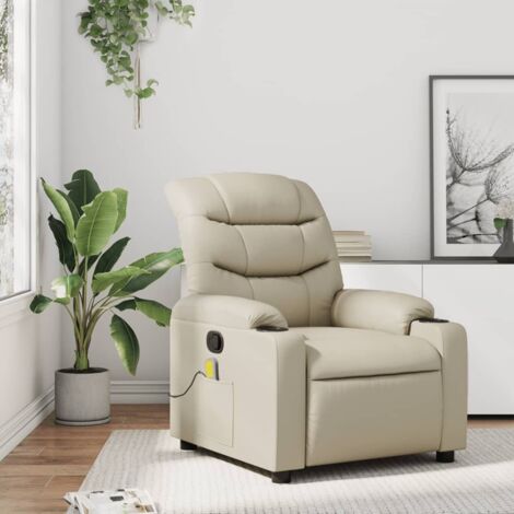 Massagesessel Creme Kunstleder vidaXL