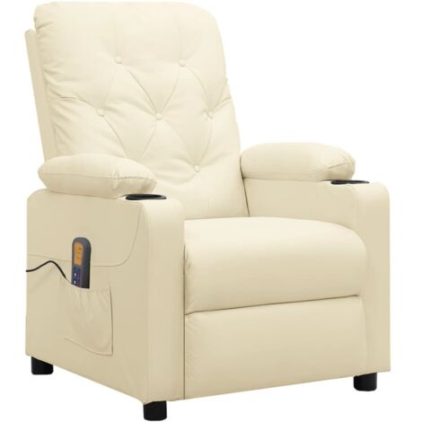 Massagesessel Creme Kunstleder vidaXL