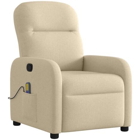 Massagesessel Creme Stoff vidaXL