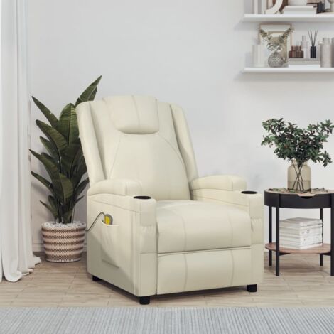 Massagesessel Cremeweiß Kunstleder vidaXL157175