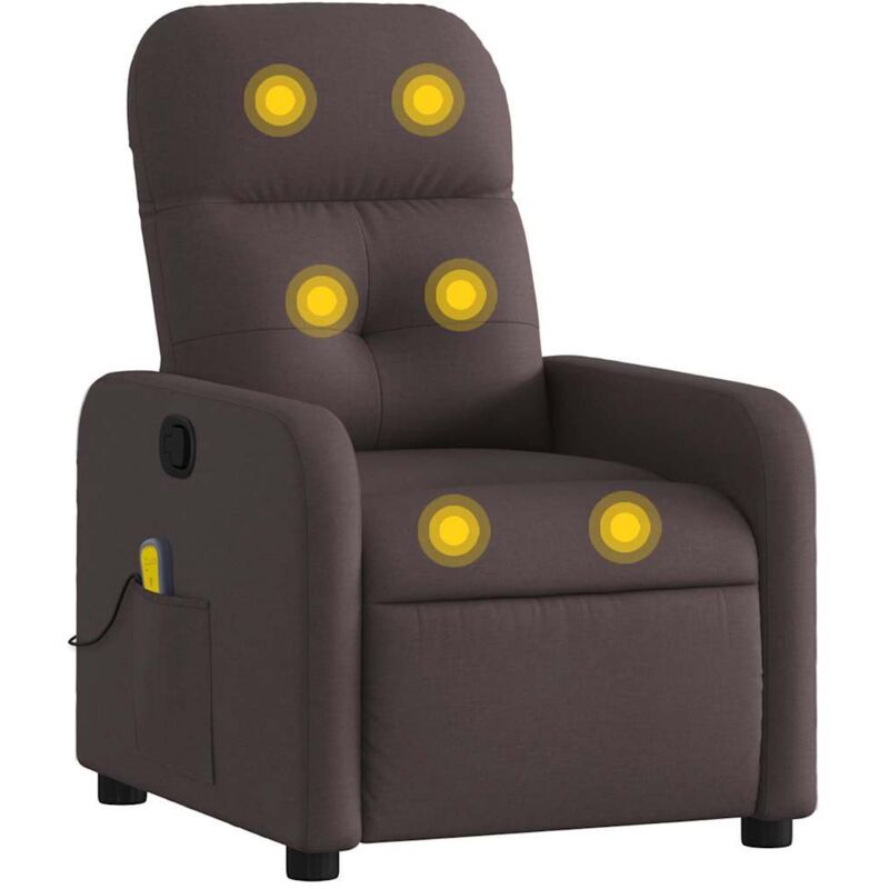 Massagesessel Dunkelbraun Stoff Vidaxl