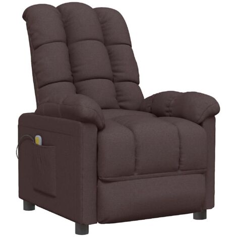 Massagesessel Dunkelbraun Stoff vidaXL