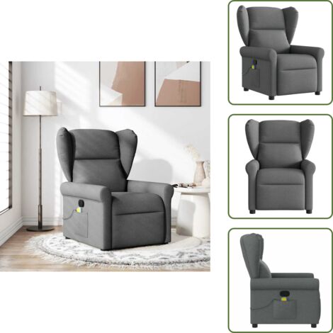Massagesessel Dunkelgrau Stoff - Massagesessel - Massage Sessel - Massage TV-Sessel - Massage Fernsehsessel