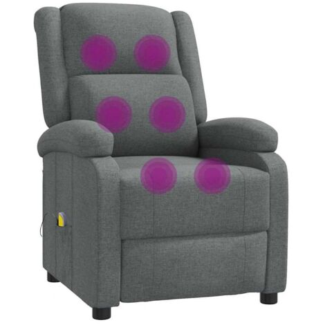 Massagesessel Dunkelgrau Stoff vidaXL