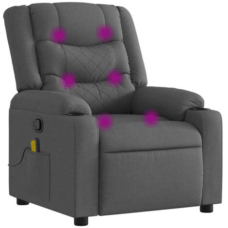 Massagesessel Dunkelgrau Stoff vidaXL