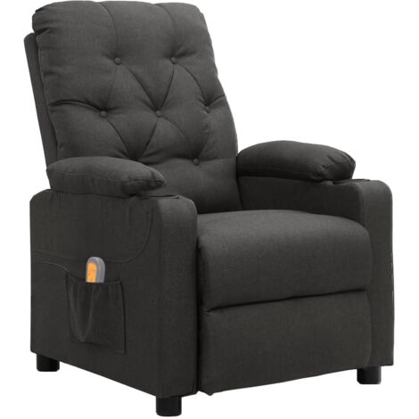 Massagesessel Dunkelgrau Stoff vidaXL