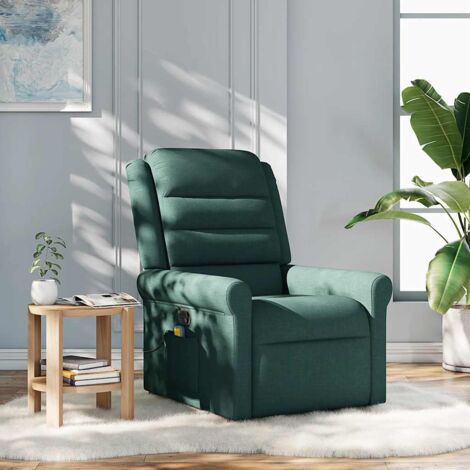 Massagesessel Dunkelgrün Stoff vidaXL