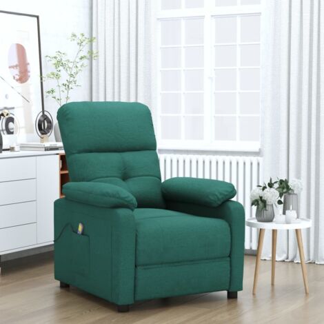 Massagesessel Dunkelgrün Stoff vidaXL